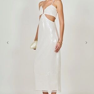 Endless Rose Sparkling White Backless Dress